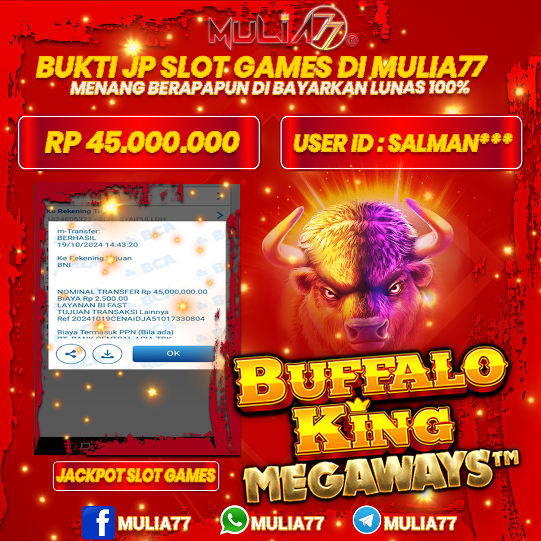 Menang Jackpot Slot Online Gacor MULIA77 Resmi Rp 45.000.000